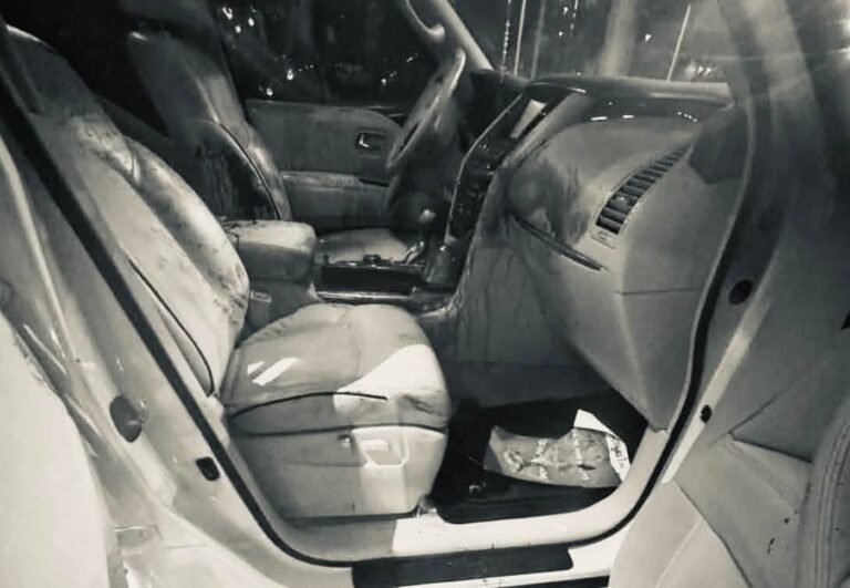 Vehículo en el que fue acribillado Jhonatan López